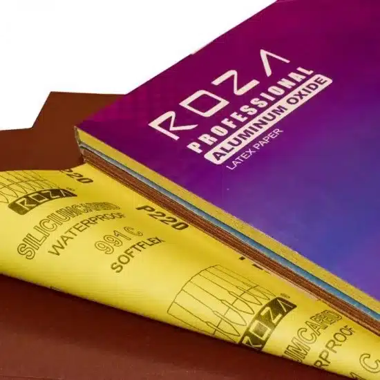 Sandpaper–Red abrasive-yellow-backed Roza-1 کاغذ سنباده پوستاب قرمز روزا