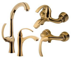 ست شیرآلات البرز روز مدل کلوین طلایی