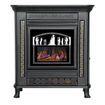 شومینه گازی مشهد دوام مدل 850 پایه‌دار مشکی