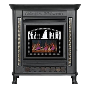 شومینه گازی مشهد دوام مدل 850 پایه‌دار مشکی