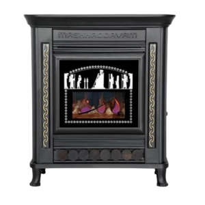 شومینه گازی مشهد دوام مدل 750 پایه دار مشکی