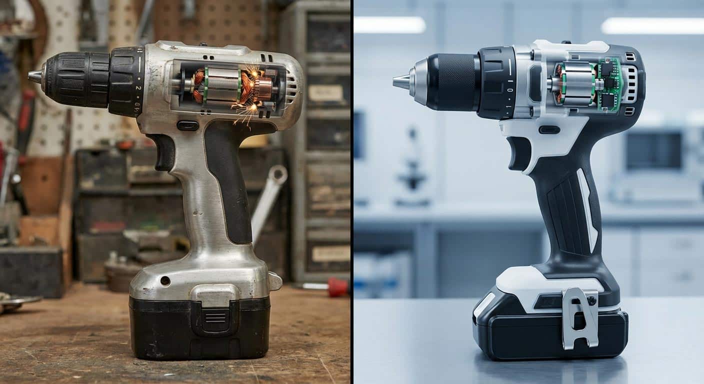 دریل شارژی براشلس و دریل شارژی معمولی (ذغالی)