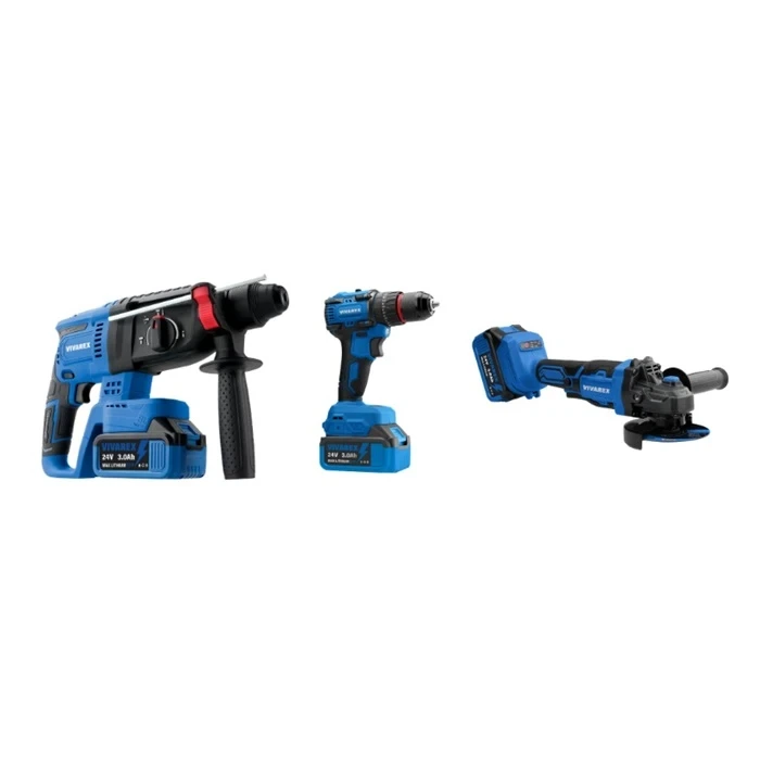 کیت شارژی براشلس ویوارکس 24 ولت (دریل،مینی فرز و بتن کن) مدل VR2403-BCK