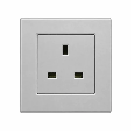 پریز برق BS-1363 انگلیسی خیام الکتریک مدل آرام نقره ای