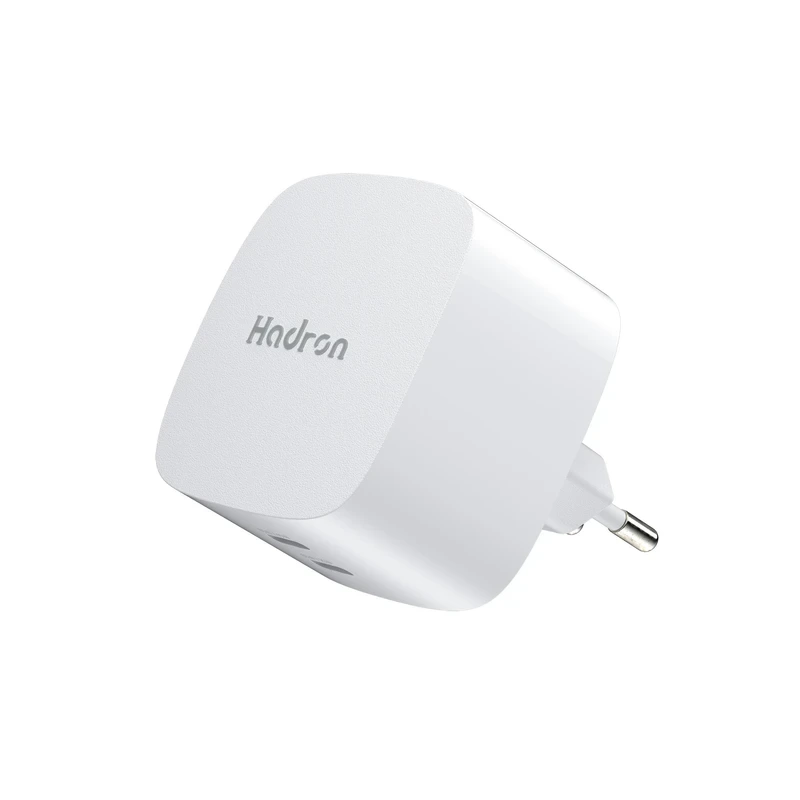 شارژر دیواری 65W Type‑C دو پورت هادرون سفید