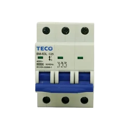 فیوز مینیاتوری سه پل 40 آمپر تیپ C قدرت قطع 6KA تکو مدل BM-63LC-3040