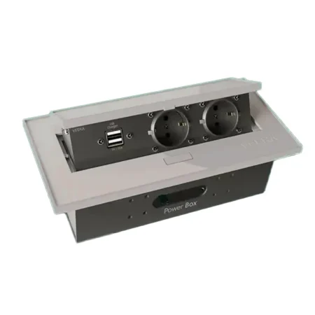 پریز کابینتی 2 پریز + Type C + USB ویرا الکتریک