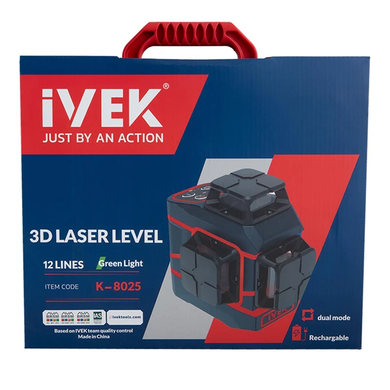 کیت تراز لیزری سه بعدی نور سبز 12 خط ایوک مدل K-8025