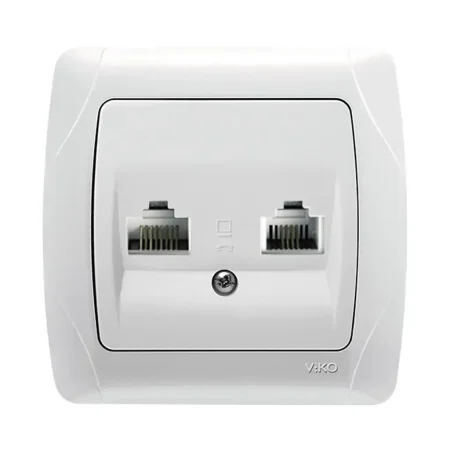 پریز تلفن و شبکه RJ11+CAT6 ویکو مدل Carmen Opaque