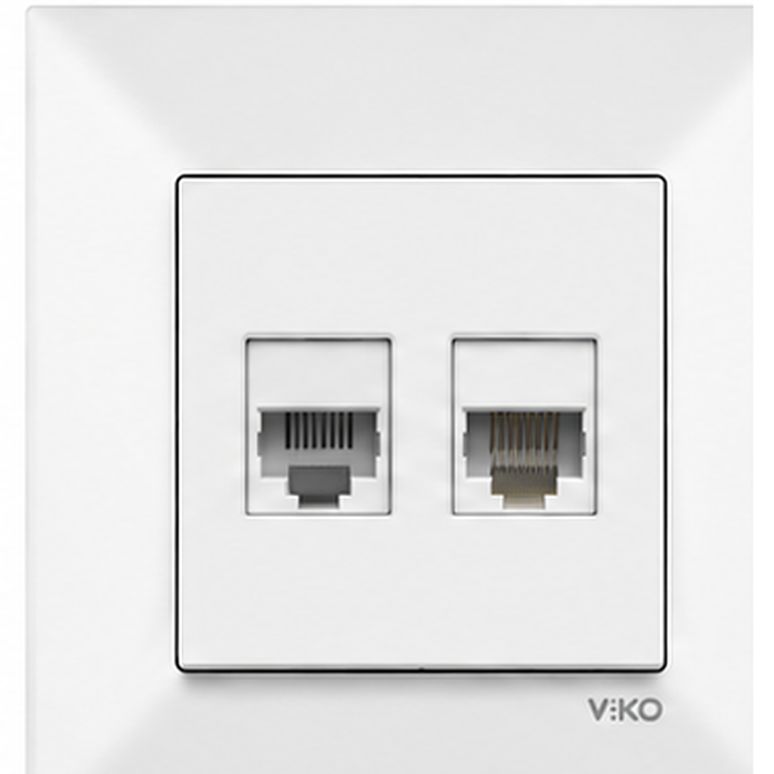 پریز تلفن و شبکه RJ11+CAT6 ویکو مدل Meridian