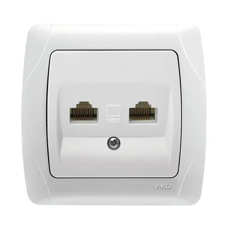 پریز شبکه دو سوکت CAT6 ویکو مدل Carmen Opaque