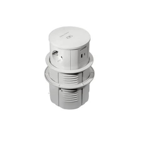 پریز کابینتی توکار آسانسوری 3 پریز برق و 2 پورت USB Type-A و Type-C به‌همراه شارژر بی‌سیم ملونی مدل 10110