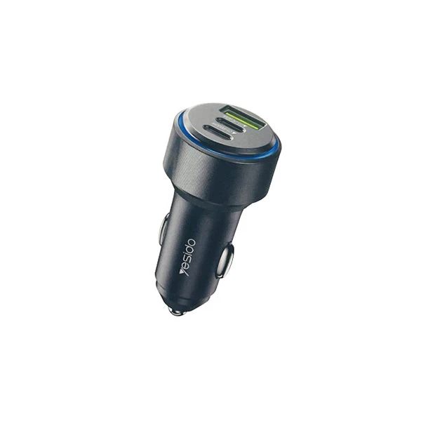 شارژر فندکی 60 وات یسیدو مدل Y50 پورت Type-C و USB-A